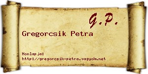 Gregorcsik Petra névjegykártya
